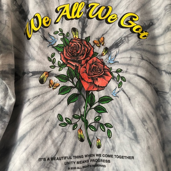 WAWG We All We Got Unity is Progress Tie Dye Rose Graphic Tee T-shirt Top Shirt - Picture 3 of 5